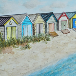 Beach huts in Edithvale by Evangelia Zonnios