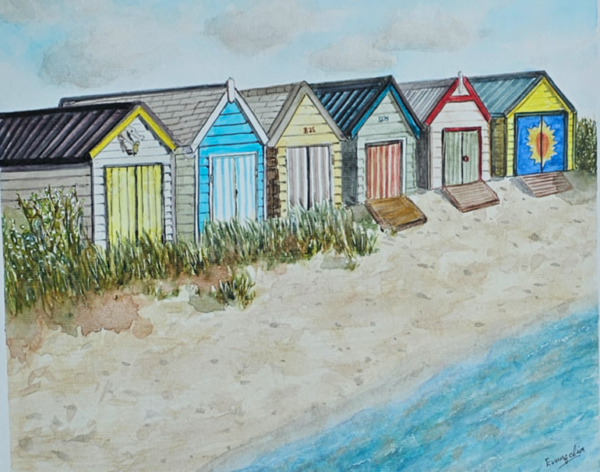 Beach huts in Edithvale by Evangelia Zonnios