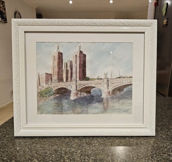 Princess Bridge Melbourne - Watercolour in frame