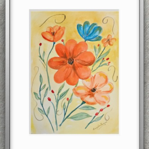 Floral on Pink - Acrylic Art